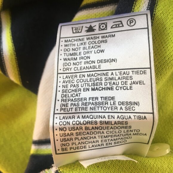 Nike Polo Shirt Men Sz L Short Sleeve Multicolor Striped 100% Cotton Blue Green - Picture 12 of 13